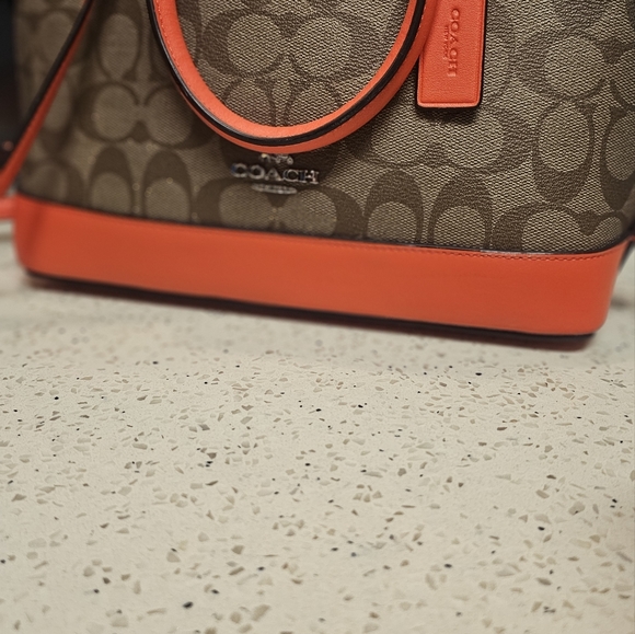 Coach Signature File Crossbody Bag Brown orange khaki - Picture 5 of 11